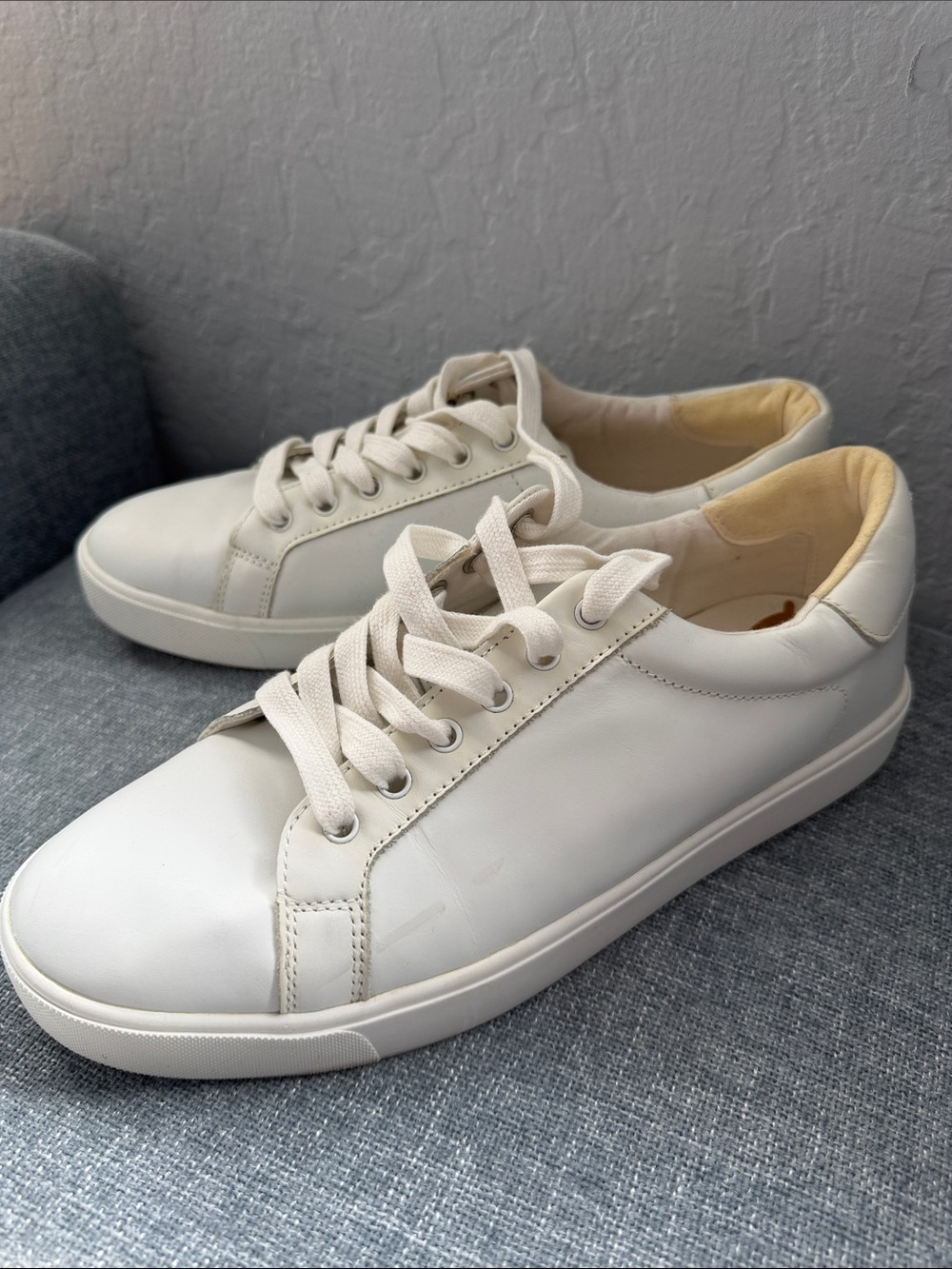 Sam Edelman Women's Cream Leather Low-Top Sneakers
